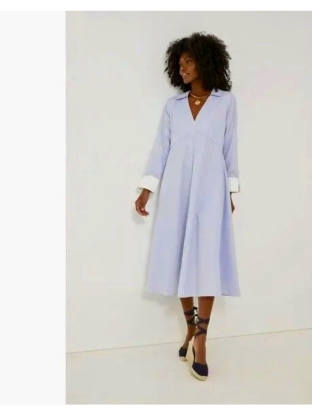 Pomander Place Cannes Blue & White Striped Maxi Dress. NWT. Size Large. - Picture 9 of 10